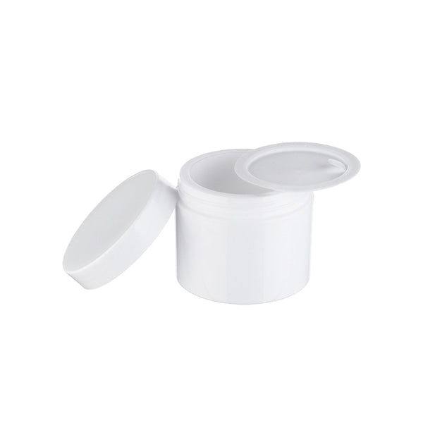 L) クリームジャー(中蓋付・白-C) DE-C50g_PP - YOKIプラザ - 化粧品容器