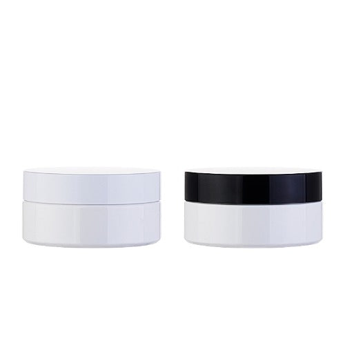 L) クリームジャー(中蓋付・白) 平浅C100~120g)_PET - YOKIプラザ - 化粧品容器