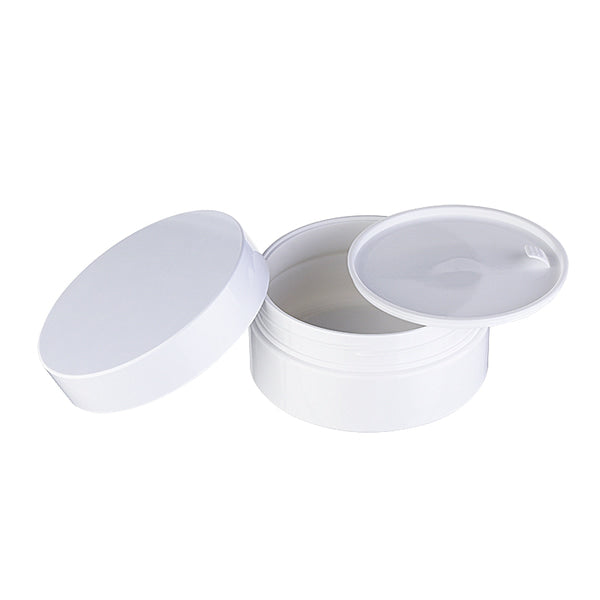 L) クリームジャー(中蓋付・白) 平浅C100~120g)_PET - YOKIプラザ - 化粧品容器