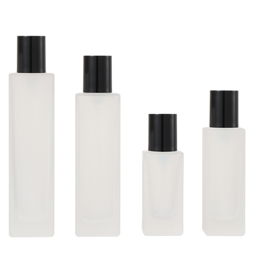 C) ガラスワンドロップポンプ(半透明・角型×丸キャップ) 120ml - YOKIプラザ - 化粧品容器