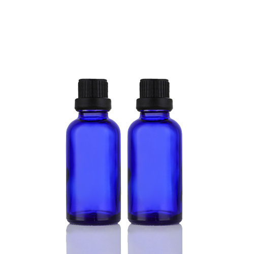 C) ガラスロック付ドロッパーボトル(青) 15ml