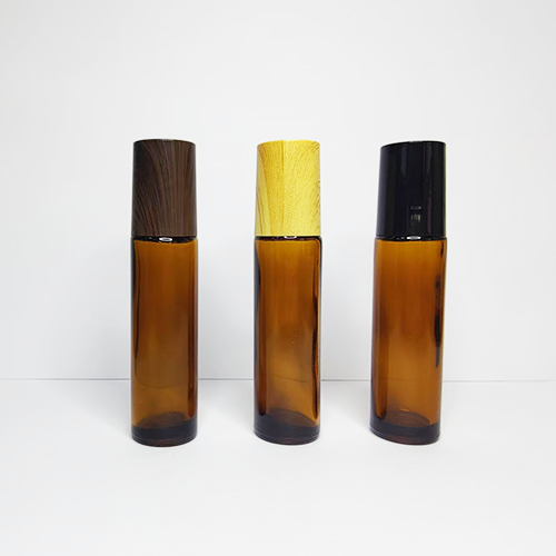 C) ガラス ロールオンオイル容器(茶色透明) 10ml