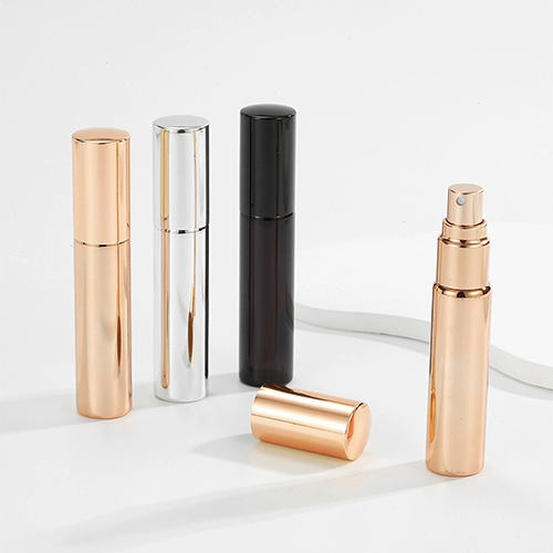 C) アルミオーバーキャップガラススプレー(アルミメッキ容器) 10ml