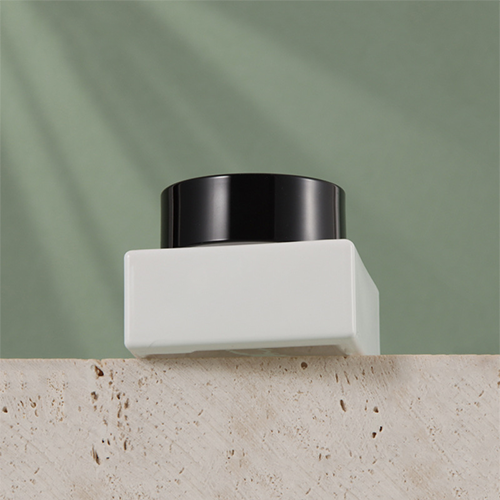 C) ガラスクリームジャー(白・角型) 50g - YOKIプラザ - 化粧品容器