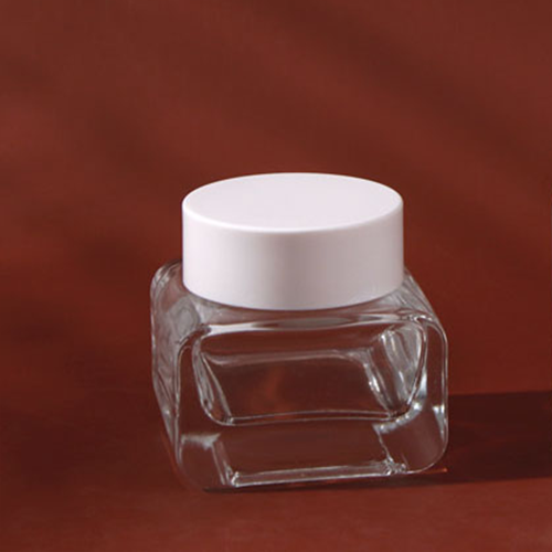 C) ガラスクリームジャー(透明・角丸平角) 50g - YOKIプラザ - 化粧品容器