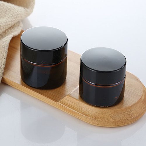 C) ガラスクリームジャー(茶色) 100g - YOKIプラザ - 化粧品容器