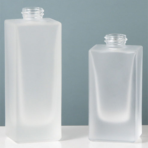C) ガラスワンドロップポンプ(半透明・角型×丸キャップ) 120ml - YOKIプラザ - 化粧品容器