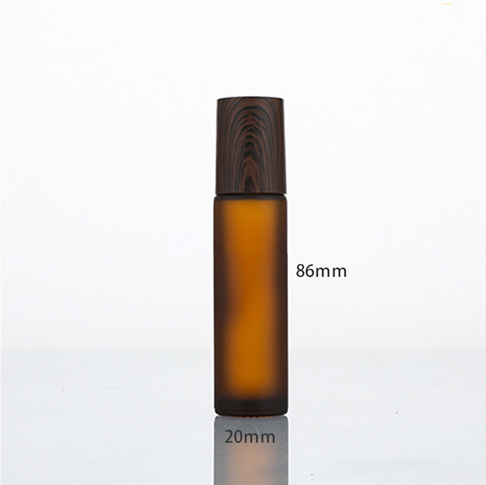 C) ガラス ロールオンオイル容器(茶色半透明) 10ml