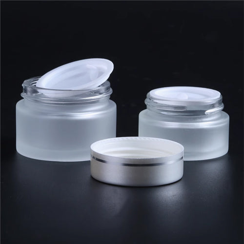 C) ガラスクリームジャー(半透明×黒キャップ) 100g - YOKIプラザ - 化粧品容器
