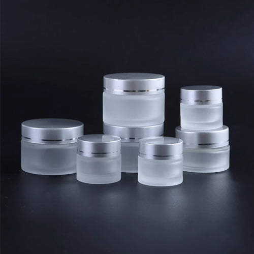 C) ガラスクリームジャー(半透明×黒キャップ) 100g - YOKIプラザ - 化粧品容器