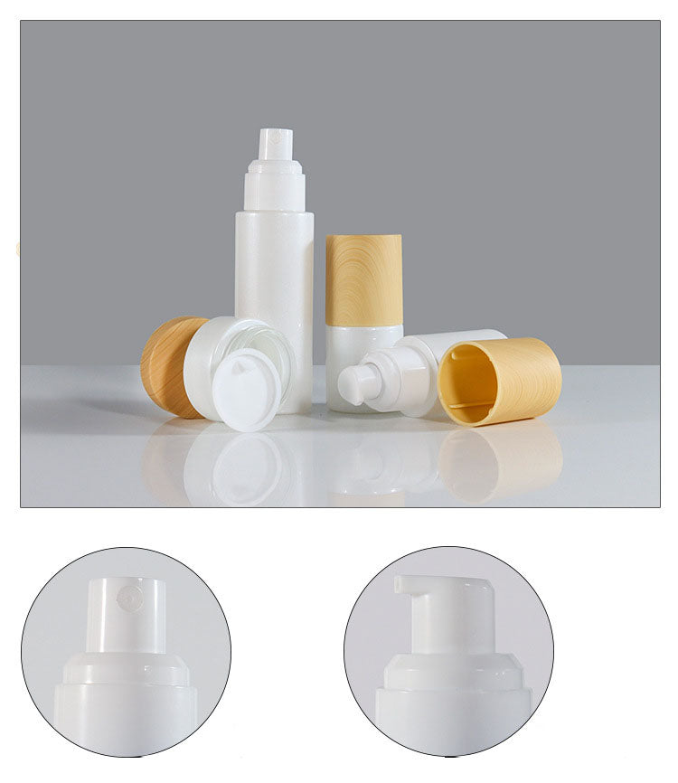 C) ガラススプレー(白×木目キャップ) 120ml - YOKIプラザ - 化粧品容器