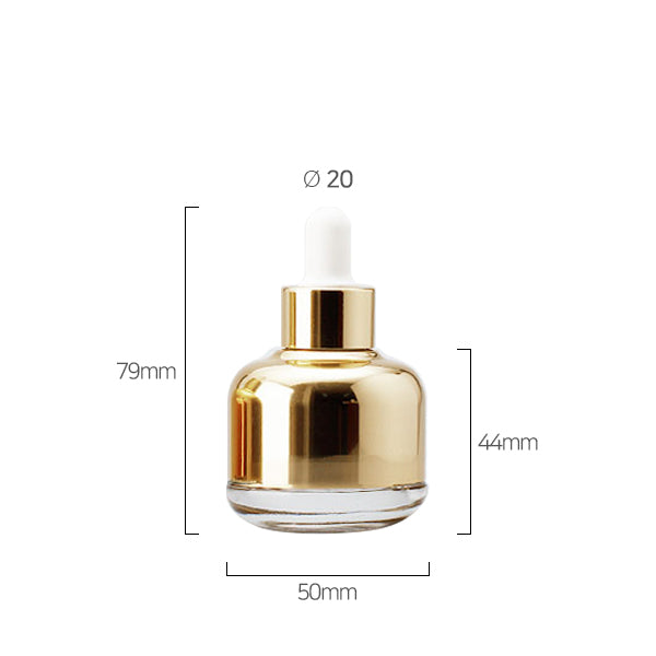 L) 金冠・銀冠ガラス+アルミ スポイトボトル 20,50ml