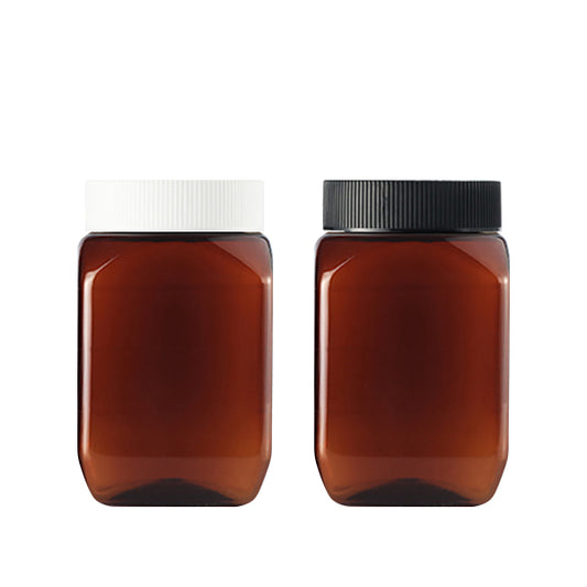 L) 広口キャップボトル(Bタイプ角型) 350ml_PET - YOKIプラザ - 化粧品容器
