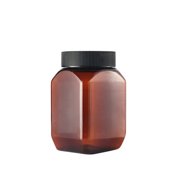 L) 広口キャップボトル(Bタイプ角型) 350ml_PET
