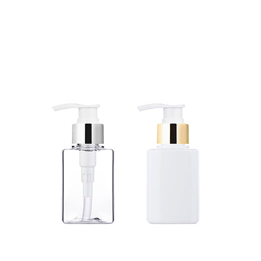 L) 金冠・銀冠ポンプボトル(角型/Bタイプ) S125ml_PET - YOKIプラザ - 化粧品容器