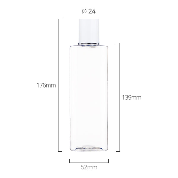 L) 中栓付スクリューロングキャップボトル(角型) S300ml_PET