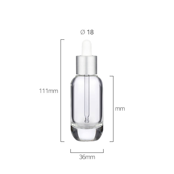 L) マット銀冠ガラススポイトボトル RR30ml