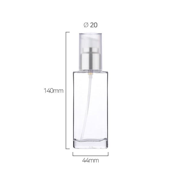 L) 金冠・銀冠ガラスドロップポンプ(角型×角張りキャップ) S100ml