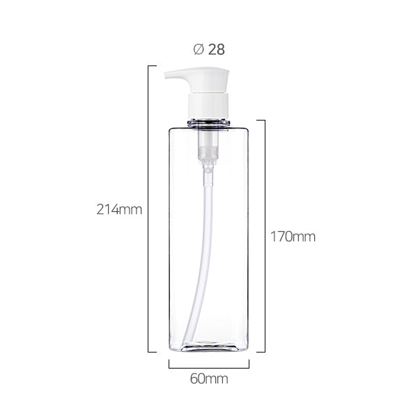 L) 防水ポンプボトル(Gタイプ/角型) S500ml_PET