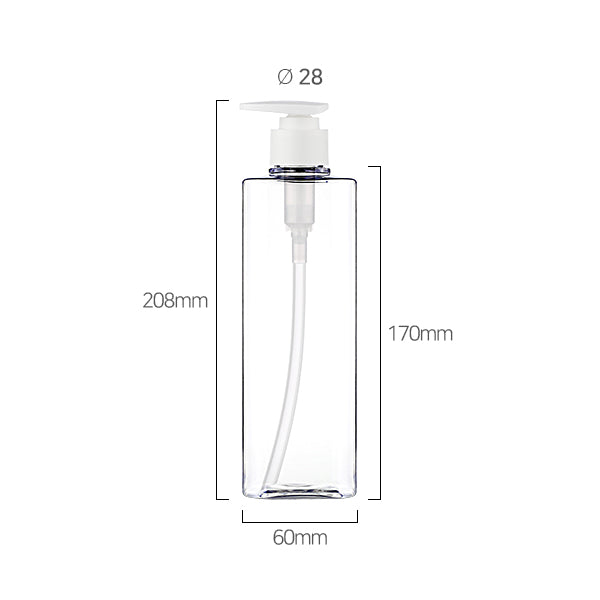 L) 防水ポンプボトル(G1タイプ/角型) S500ml_PET