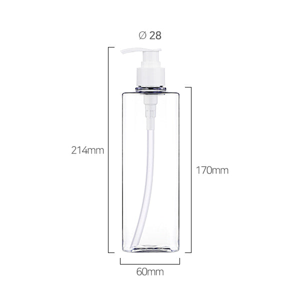 L) ポンプボトル(Bタイプ/角型) S500ml_PET