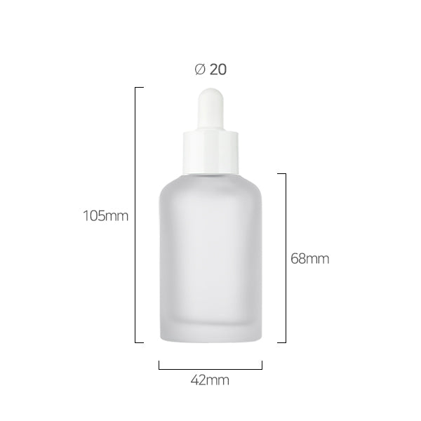 L) ガラス スポイトボトル(半透明マット) CR50ml - YOKIプラザ - 化粧品容器