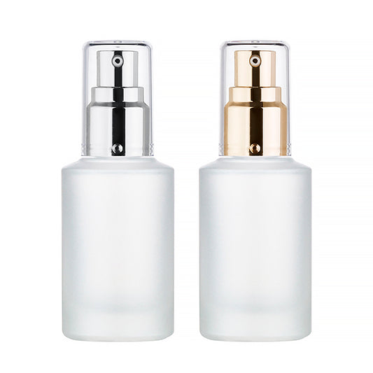 L) フルメタル ガラスドロップポンプ(半透明パール) CH50ml - YOKIプラザ - 化粧品容器