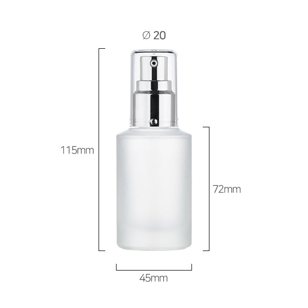 L) フルメタル ガラスドロップポンプ(半透明パール) CH50ml - YOKIプラザ - 化粧品容器