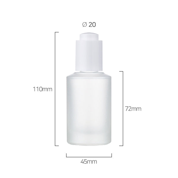 L) ガラス ボタンスポイトボトル(半透明パール) CH50ml - YOKIプラザ - 化粧品容器