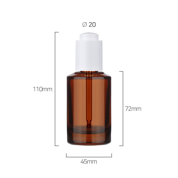 L) ガラス ボタンスポイトボトル(茶色) CH50ml - YOKIプラザ - 化粧品容器