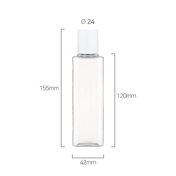 L) 中栓付スクリューロングキャップボトル(角型) S150ml_PET