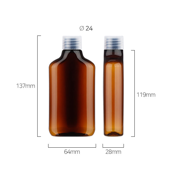 L) スクエアボトル(茶色) 150ml_PET - YOKIプラザ - 化粧品容器