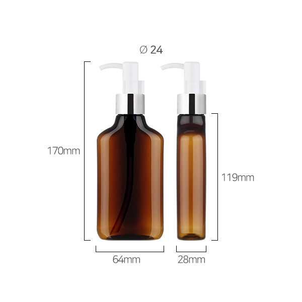 L) 金冠・銀冠オイル用ポンプボトル(スクエア) 150ml_PET - YOKIプラザ - 化粧品容器