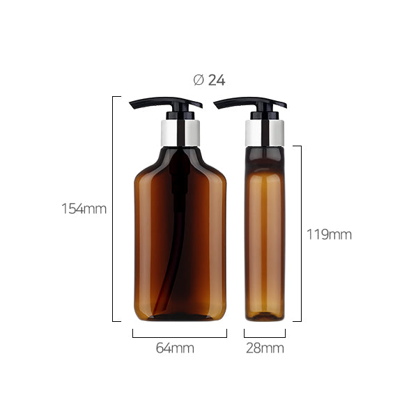 L) 金冠・銀冠ポンプボトル(スクエア×黒ポンプ) 150ml_PET - YOKIプラザ - 化粧品容器