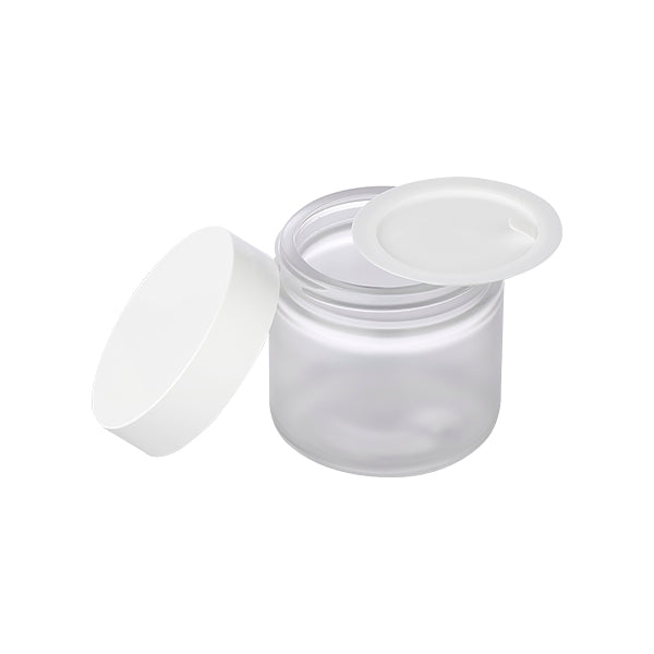 L) クリームジャー(半透明マット・中蓋付) C80g_HB - YOKIプラザ - 化粧品容器