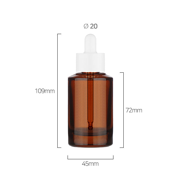 L) ガラス スポイトボトル(茶色×Tジャンボスポイト) CH50ml - YOKIプラザ - 化粧品容器