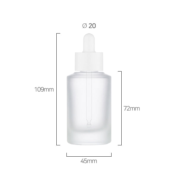 L) ガラス スポイトボトル(半透明マット×Tジャンボスポイト) CH50ml - YOKIプラザ - 化粧品容器