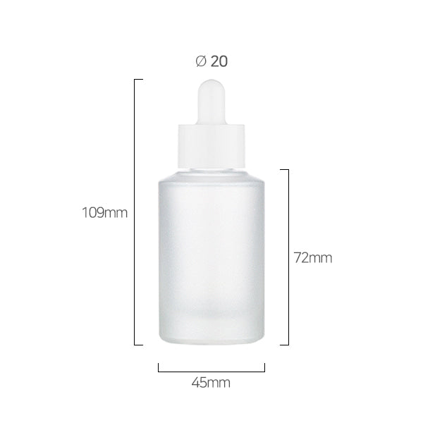 L) ガラス スポイトボトル(半透明パール×Tジャンボスポイト) CH50ml - YOKIプラザ - 化粧品容器