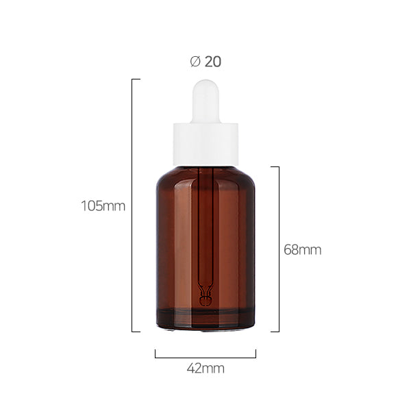 L) ガラス スポイトボトル(茶色×Tジャンボスポイト) CR50ml - YOKIプラザ - 化粧品容器