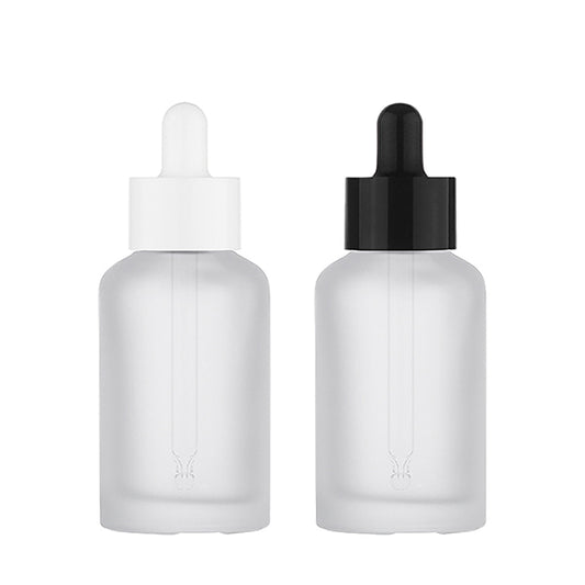 L) ガラス スポイトボトル(半透明マット×Tジャンボスポイト) CR50ml - YOKIプラザ - 化粧品容器