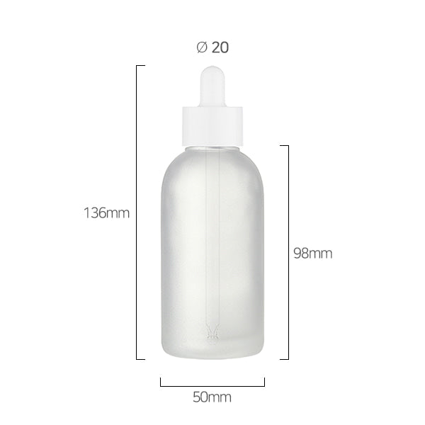 L) ガラス スポイトボトル(半透明パール×Tジャンボスポイト) CR120ml - YOKIプラザ - 化粧品容器