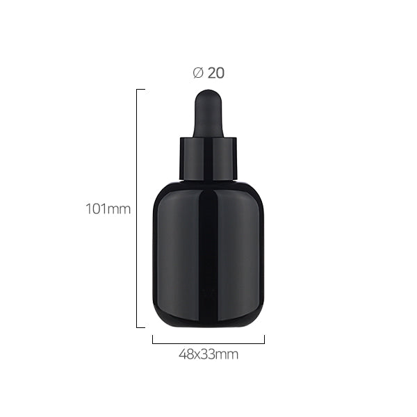 L) ガラス ビタミン用キャップ/スポイト 容器(楕円) GE30ml