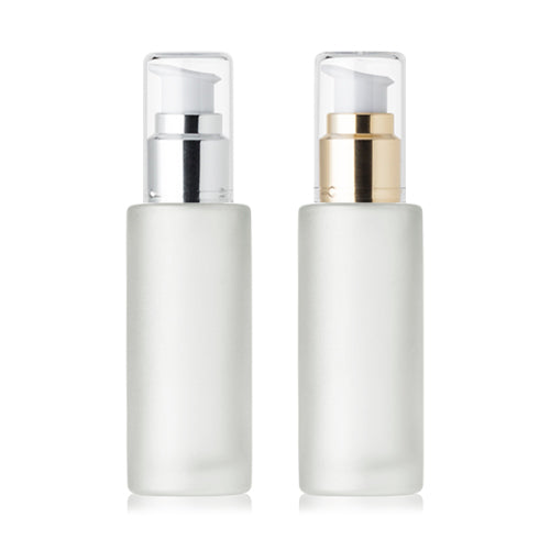 L) 金冠・銀冠ガラスドロップポンプ(半透明パール) CL40ml - YOKIプラザ - 化粧品容器