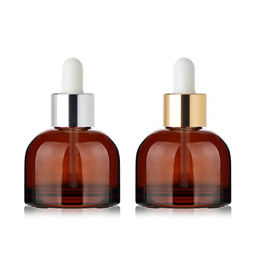 L) 金冠・銀冠ガラススポイトボトル(茶色) 30ml - YOKIプラザ - 化粧品容器