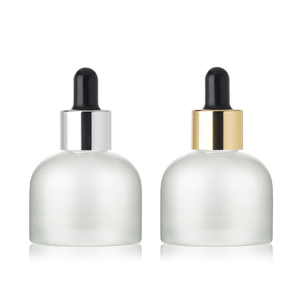 L) 金冠・銀冠ガラススポイトボトル(半透明パール) 30ml - YOKIプラザ - 化粧品容器