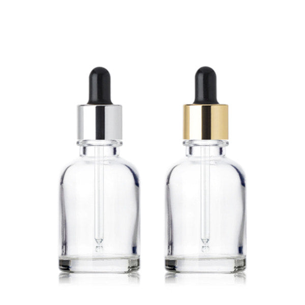 L) 金冠・銀冠ガラススポイトボトル(透明) CW30ml - YOKIプラザ - 化粧品容器