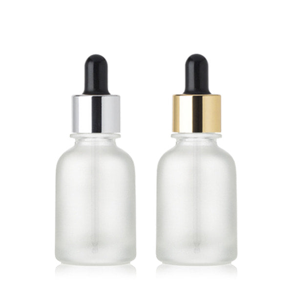 L) 金冠・銀冠ガラススポイトボトル(半透明パール) CW30ml - YOKIプラザ - 化粧品容器