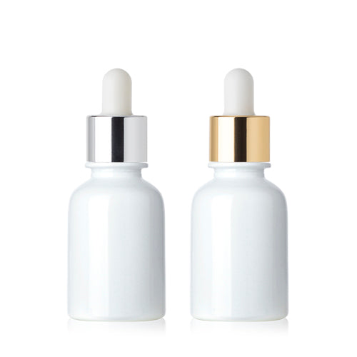 L) 金冠・銀冠ガラススポイトボトル(白) CW30ml - YOKIプラザ - 化粧品容器