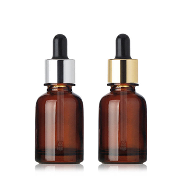 L) 金冠・銀冠ガラススポイトボトル(茶色) CW30ml - YOKIプラザ - 化粧品容器