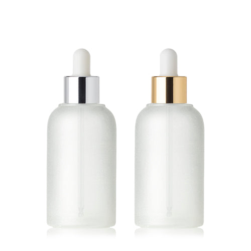 L) 金冠・銀冠ガラススポイトボトル(半透明パール) CR40ml - YOKIプラザ - 化粧品容器